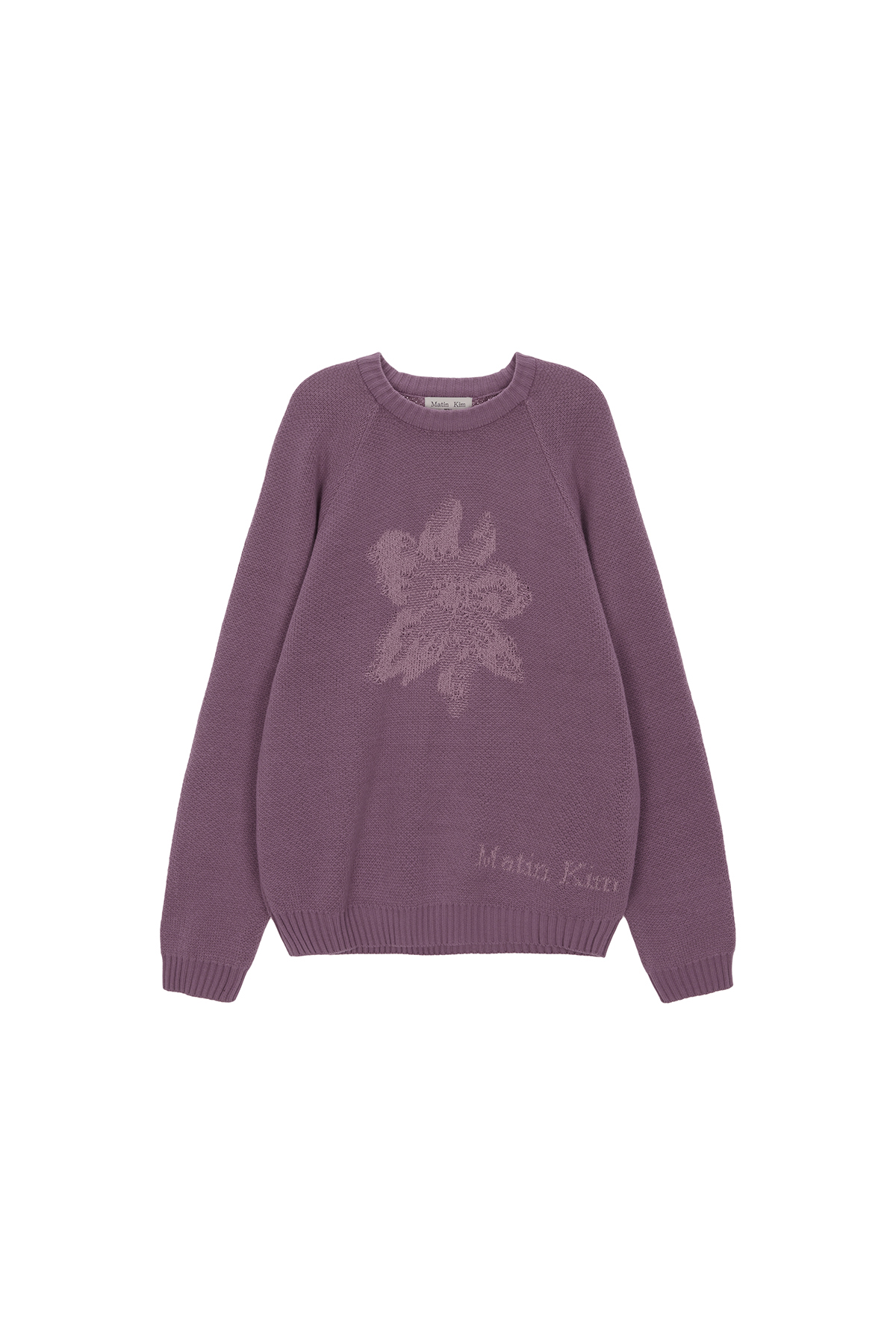 FLOWER JACQUARD KNIT PULLOVER IN INDIAN PINK