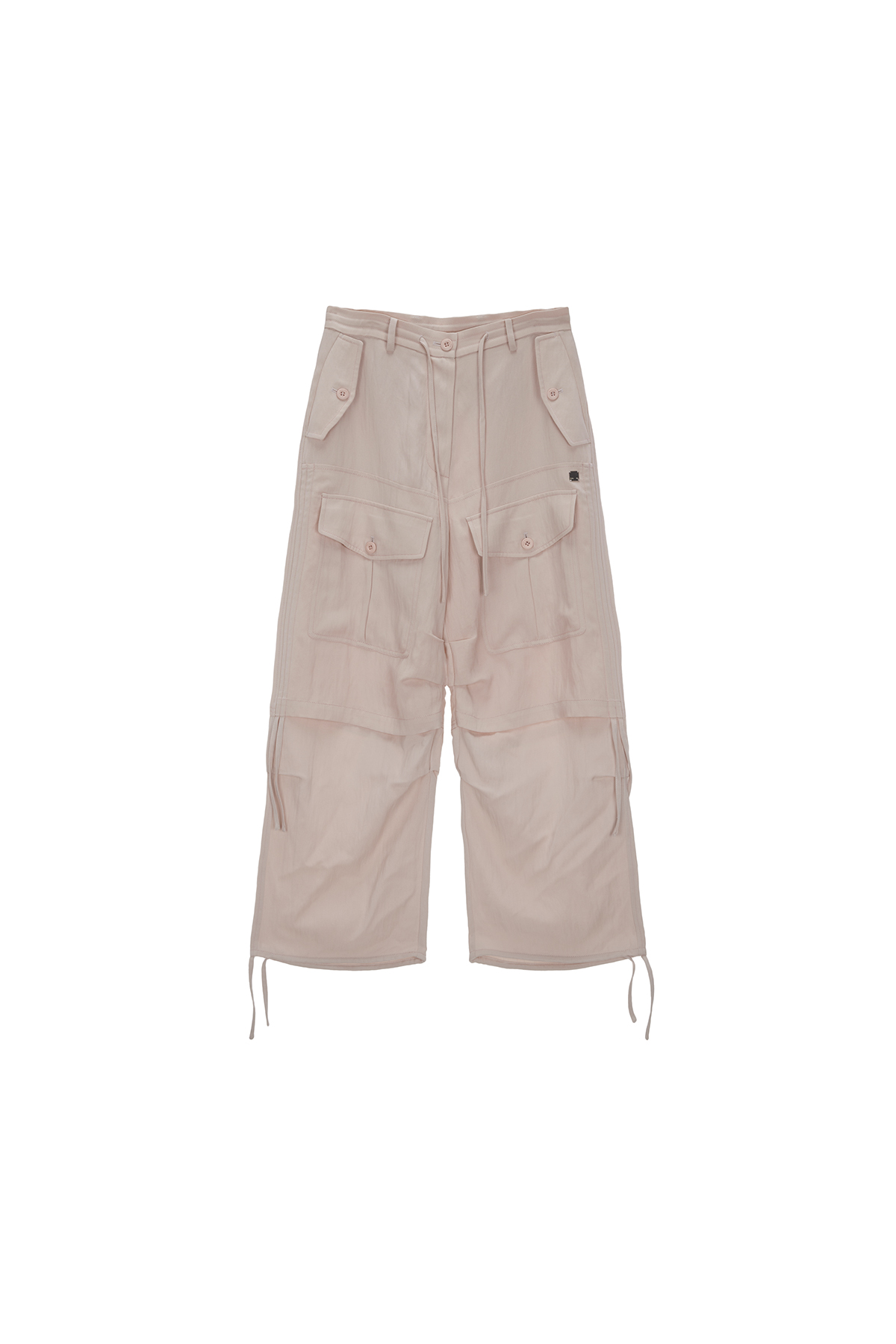 RAYON STRING CARGO PANTS IN LIGHT PINK