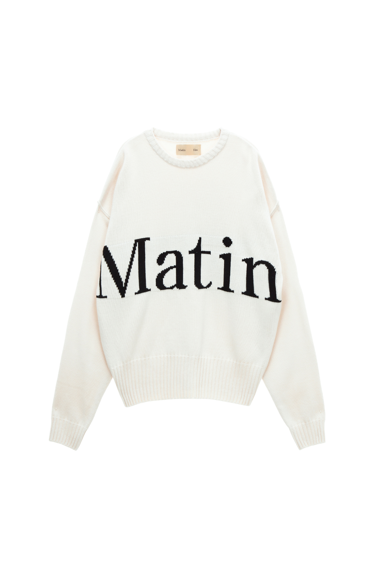 BIG LOGO KNIT PULLOVER IN IVORY