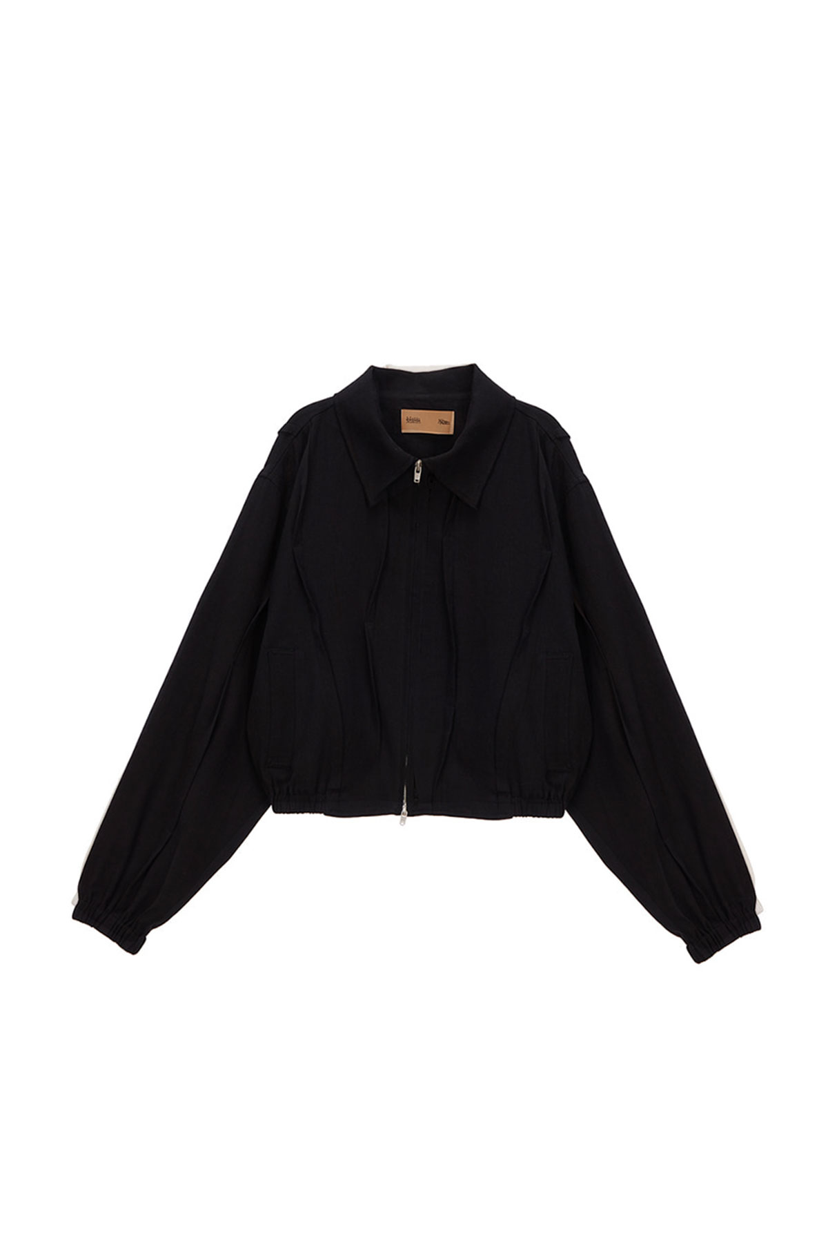 RAW CUTTING ROUGH BOMBER JACKET IN BLACK