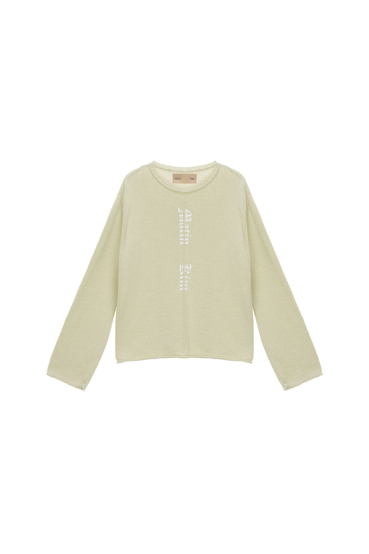 PINTUCK LOGO KNIT PULLOVER IN LIME