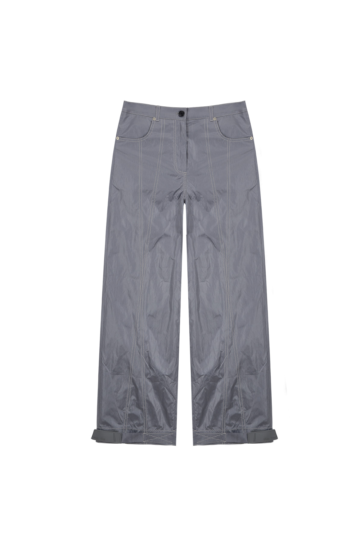 STITCH DETAILED TRUCKER PANTS IN GREY