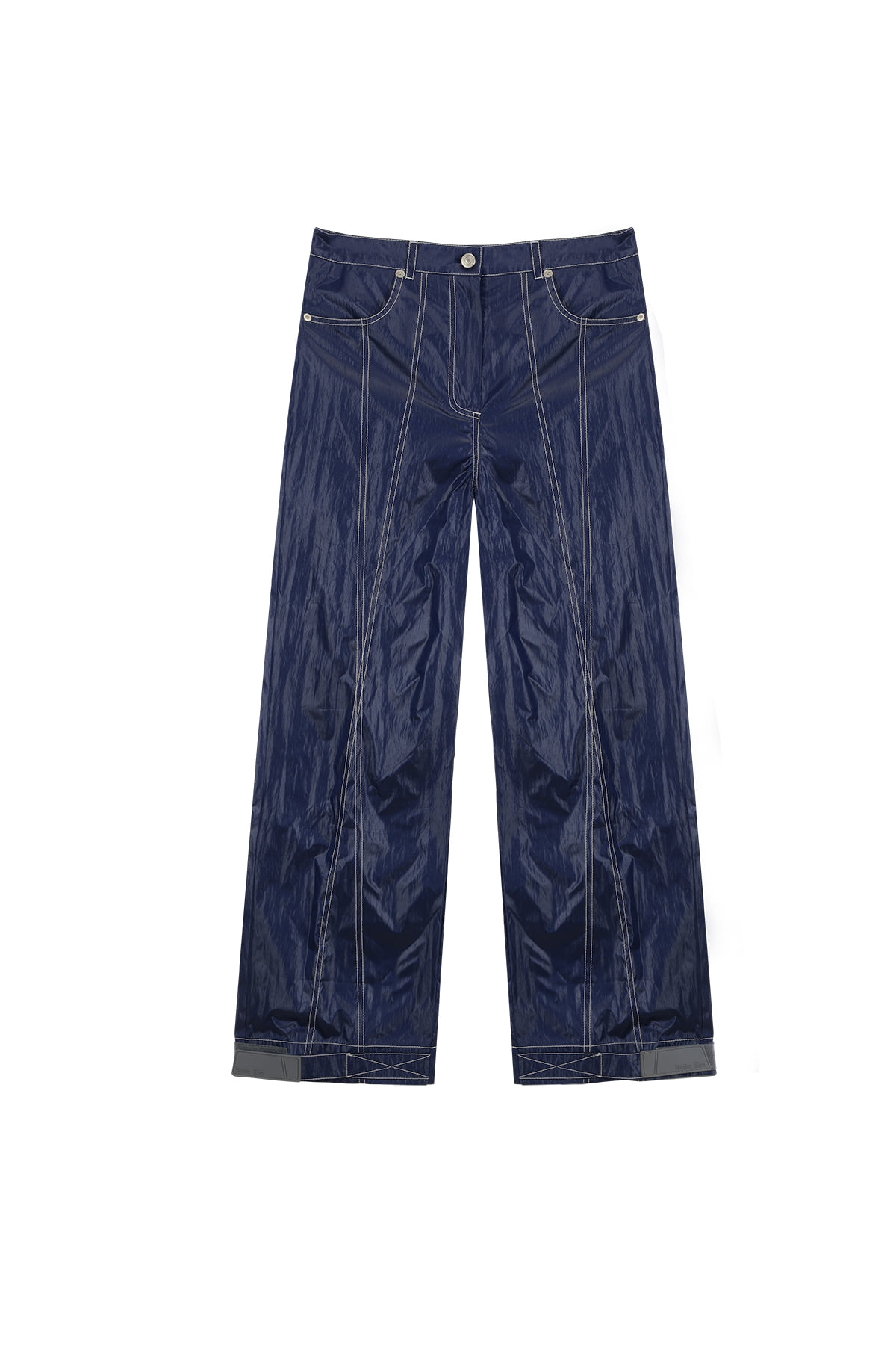 STITCH DETAILED TRUCKER PANTS IN BLUE