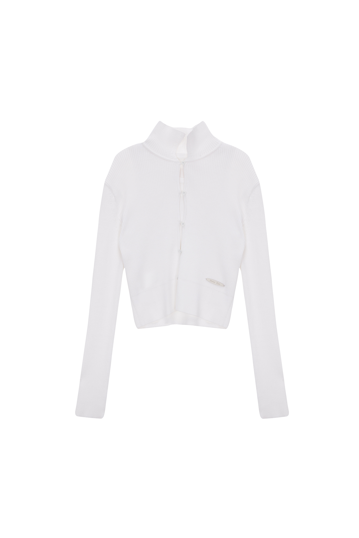 AIRY BUTTON COLLAR CARDIGAN IN WHITE