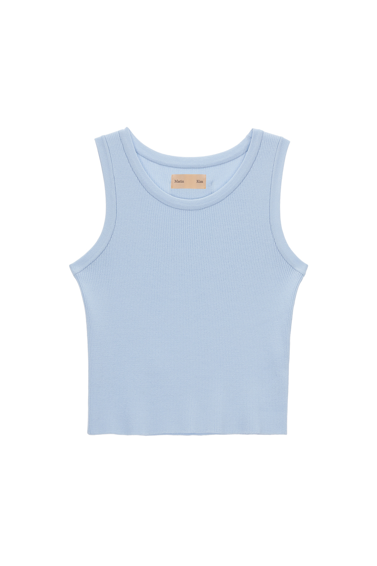 AIRY SLEEVELESS KNIT TOP IN SKY