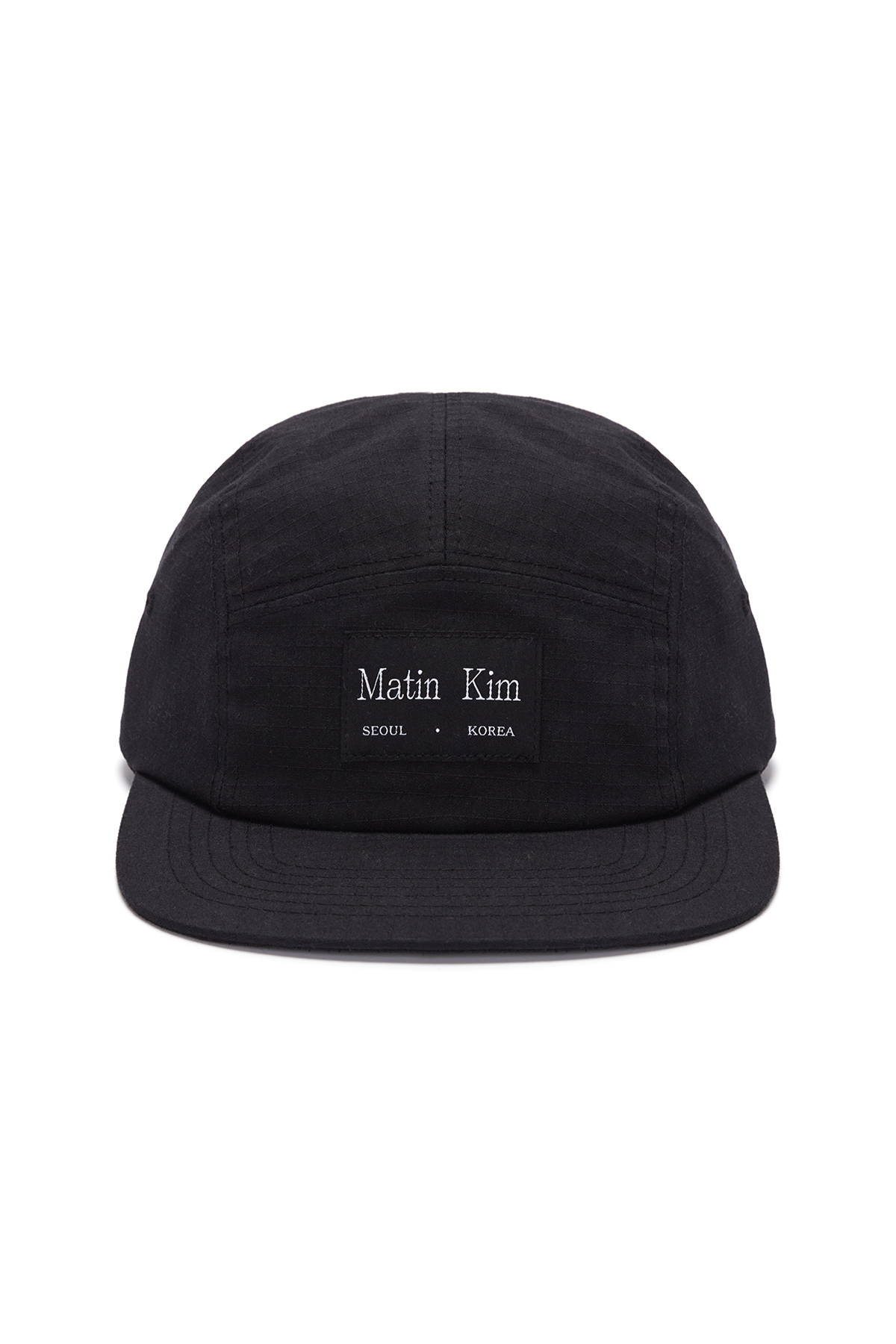 LOGO LABEL SOLID CAMP CAP IN BLACK