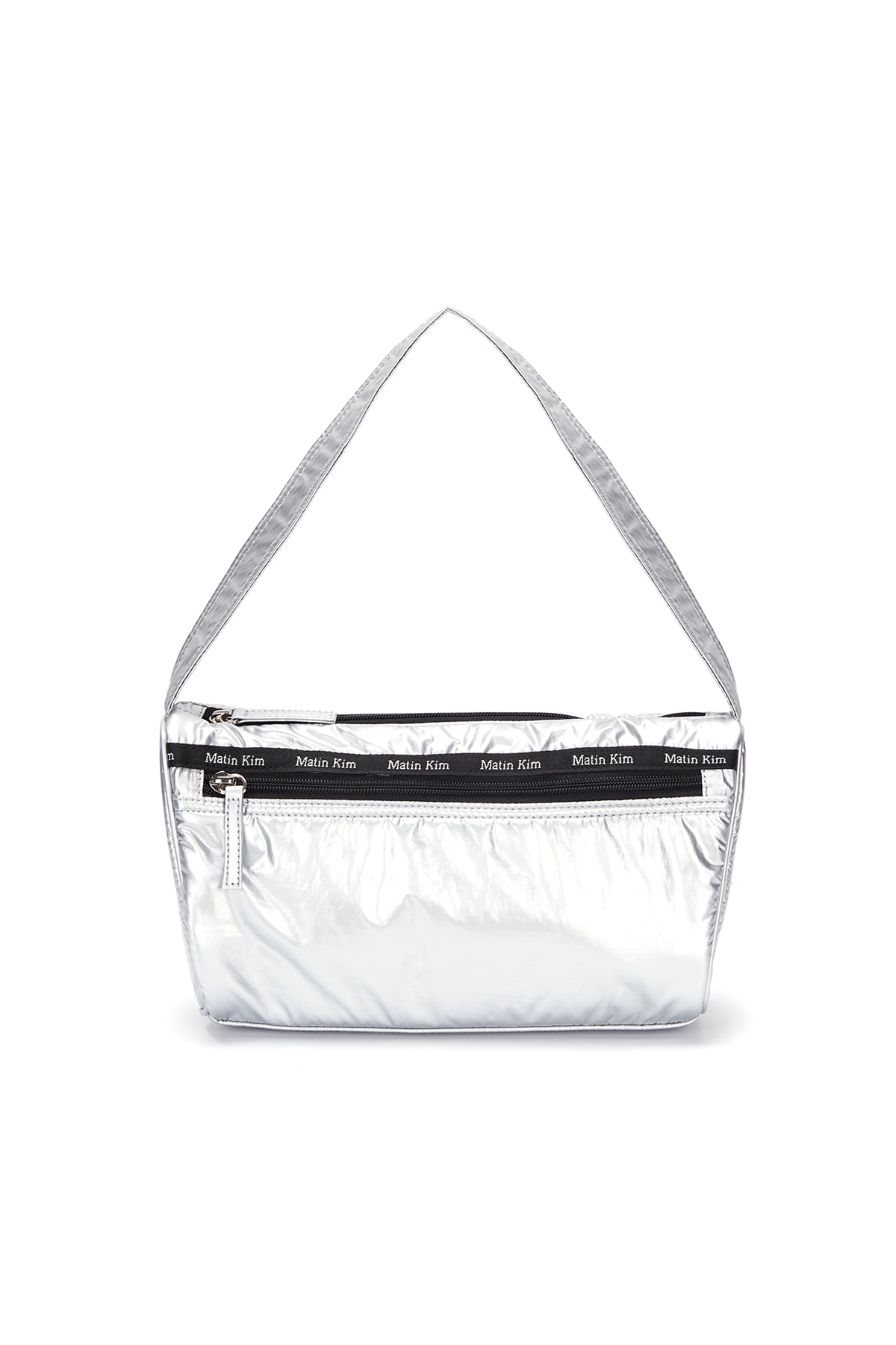 GLOSSY TOTE BAG IN SILVER