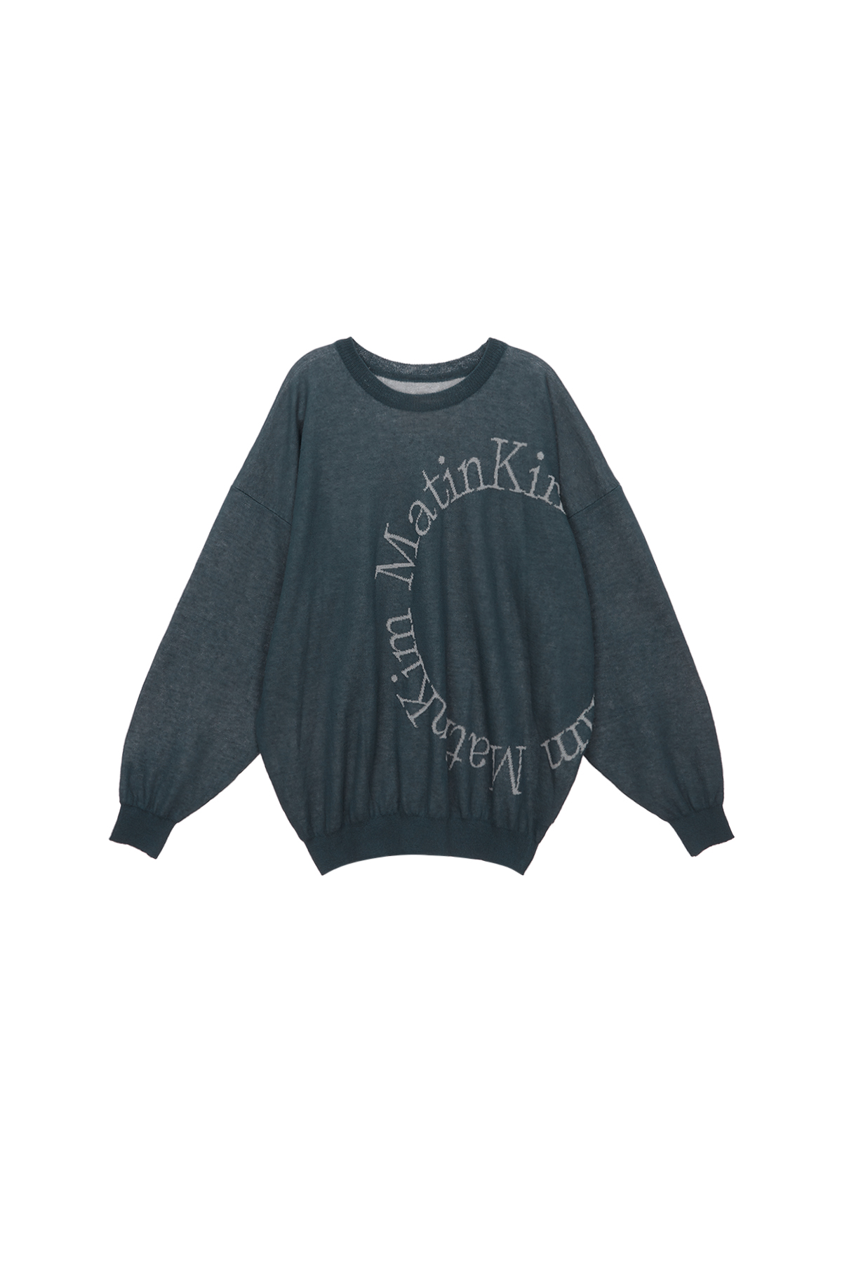 MATIN BIG ROUND KNIT PULLOVER IN SMOKE BLUE