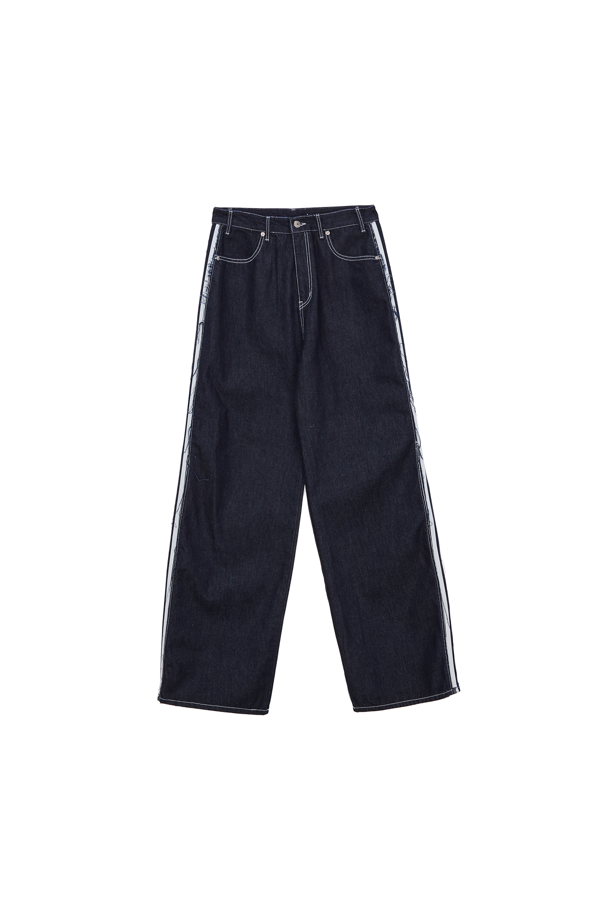 SIDE TAPING POINT DENIM PANTS IN BLUE