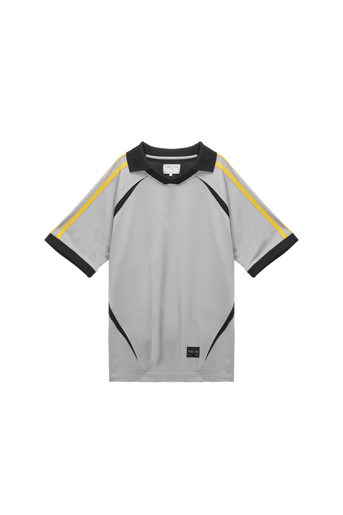 SPORTY TRACK JERSEY TOP IN GREY