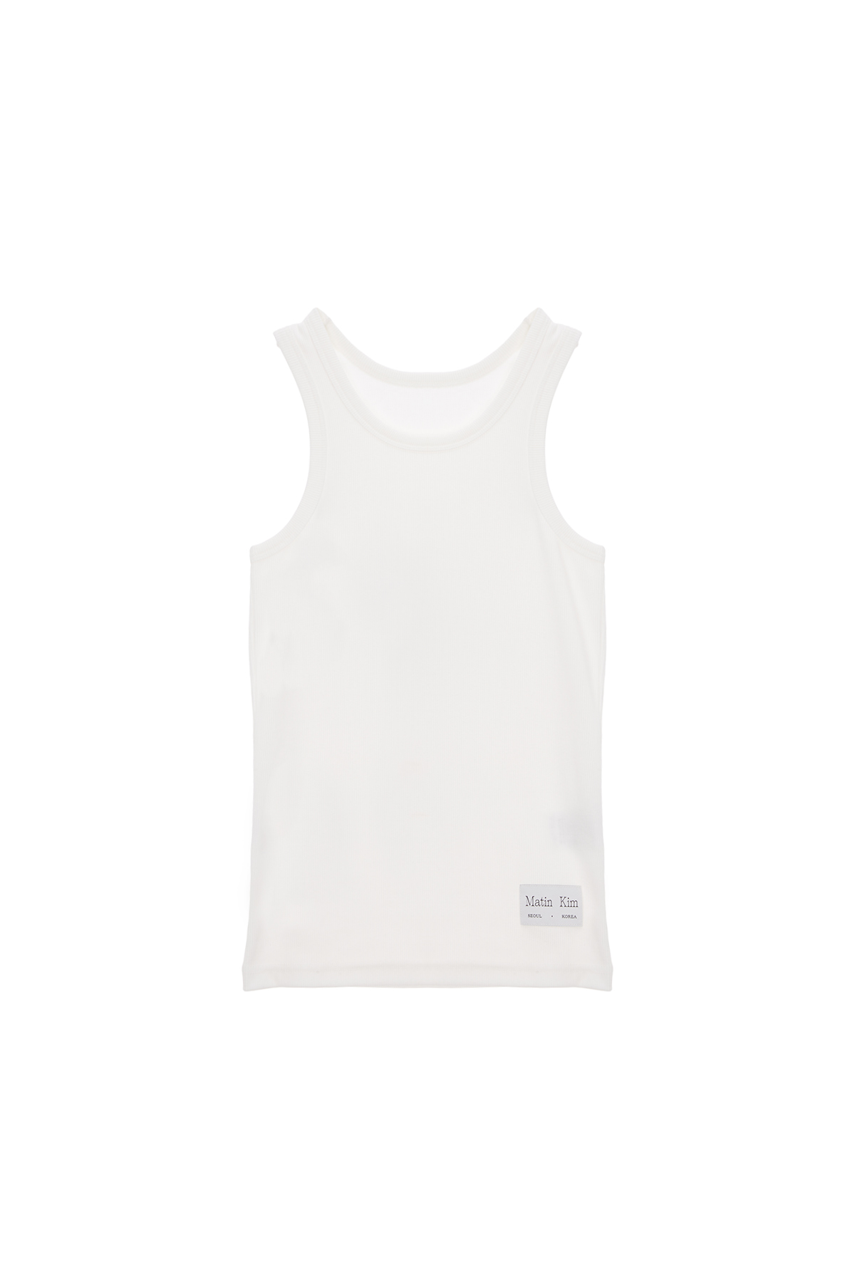 RIBBED SLIMFIT TANK TOP IN WHITE