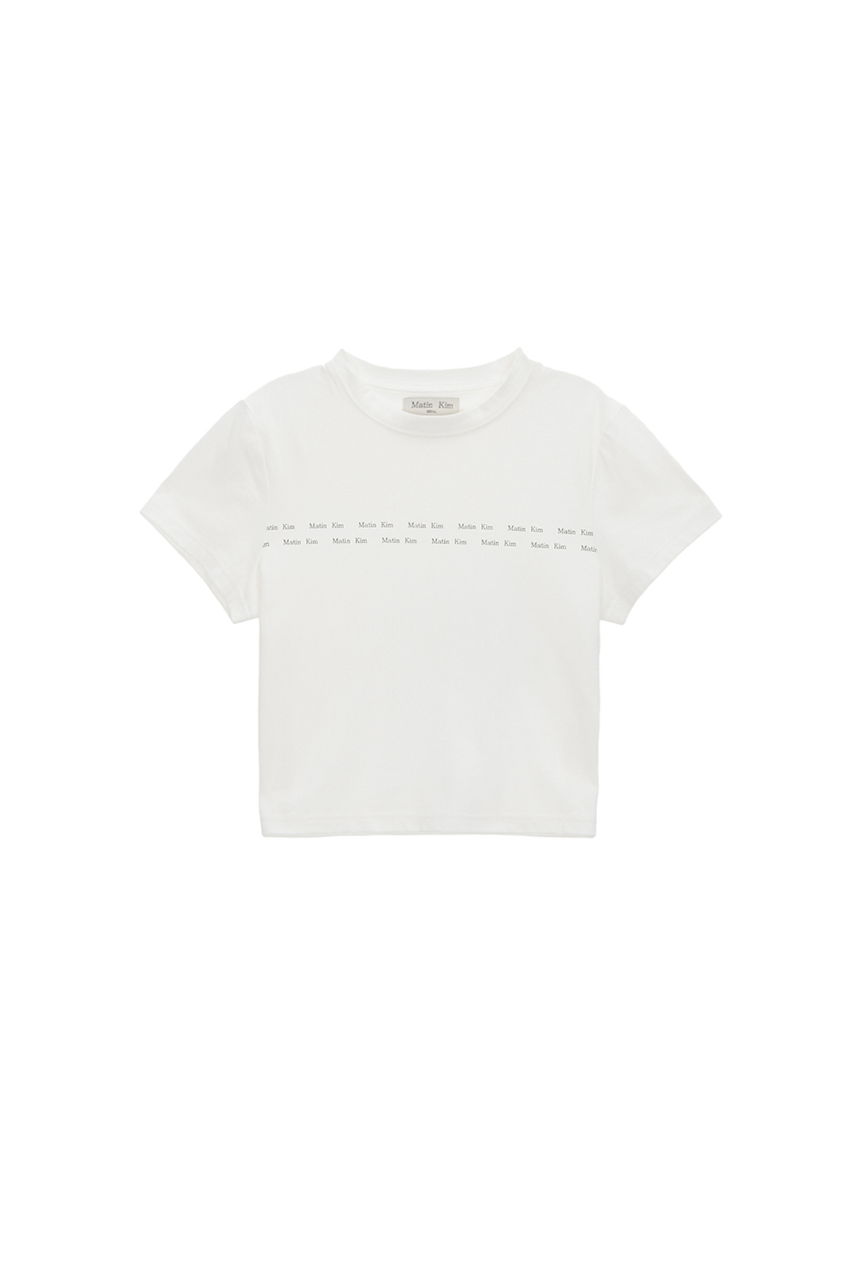 DOUBLE LINE LOGO CROP TOP IN WHITE
