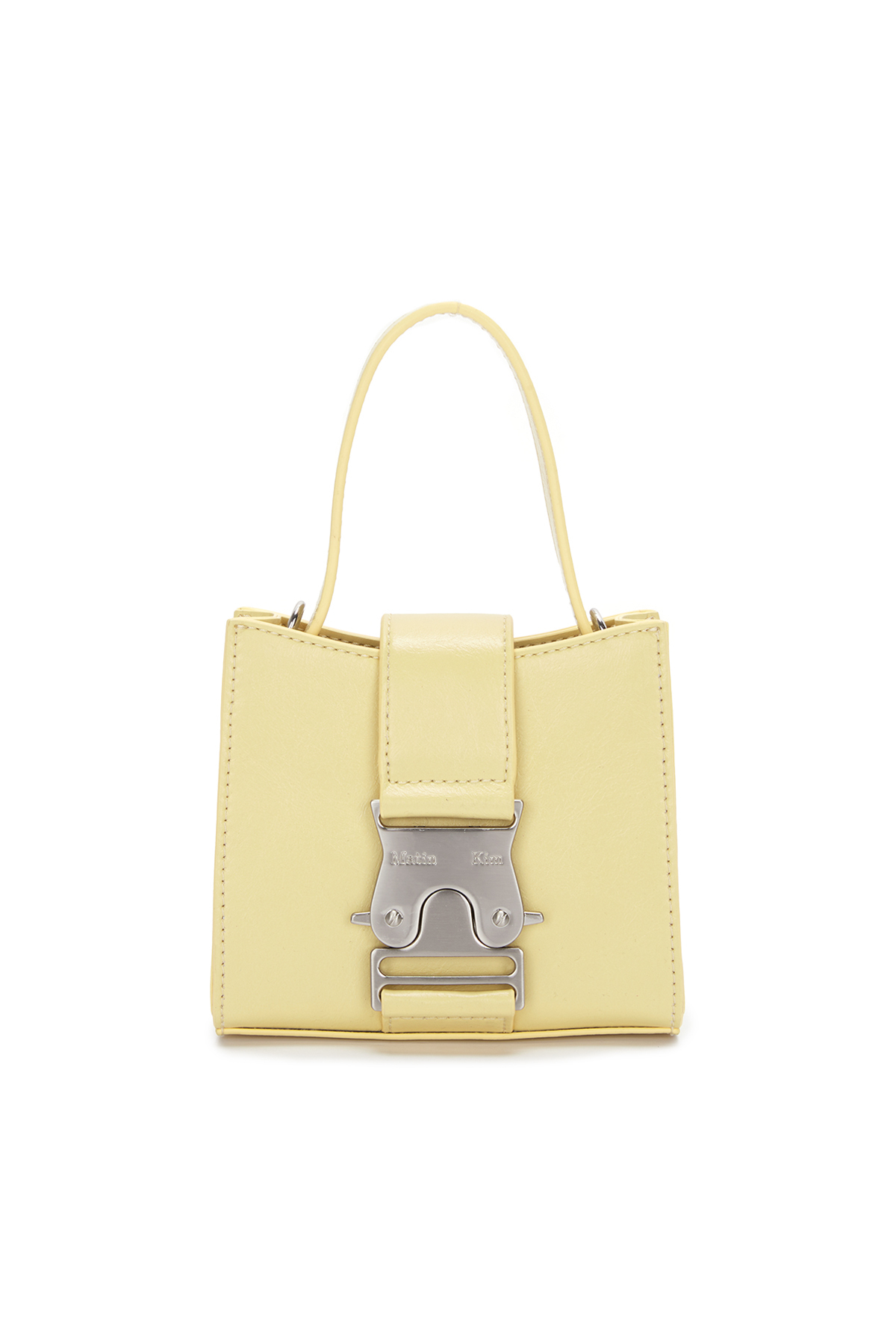 SQUARE MINI LEATHER BUCKLE BAG IN YELLOW