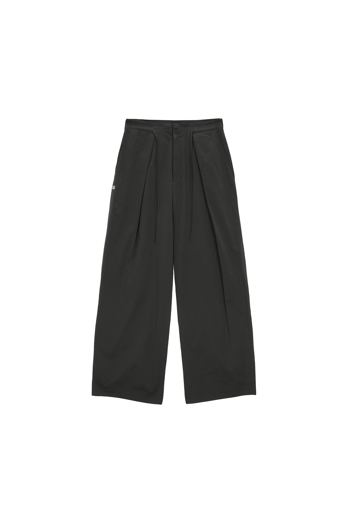 DRAW STRING WIDE PANTS IN CHARCOAL