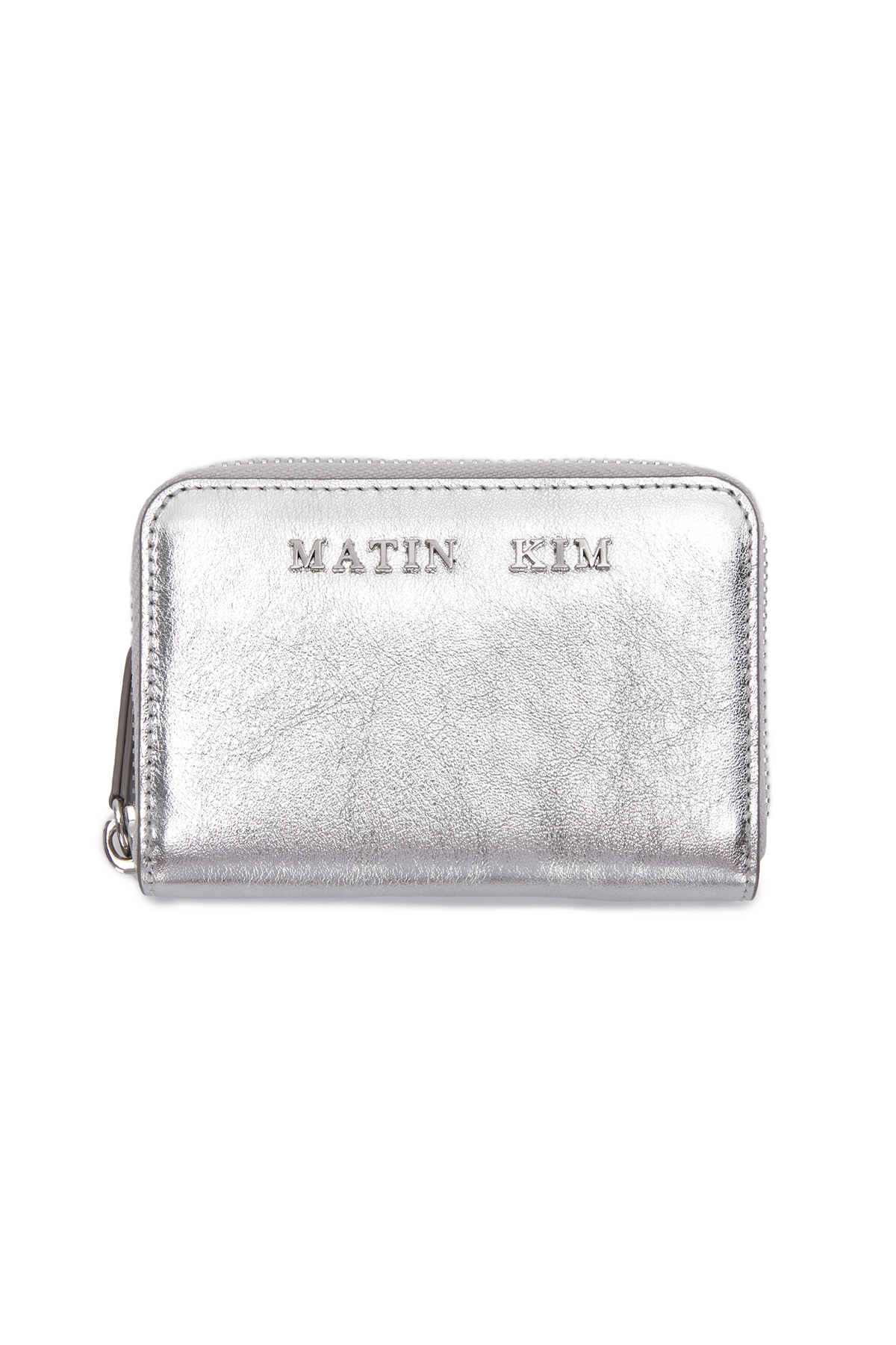 GLOSSY COMPACT WALLET IN SILVER
