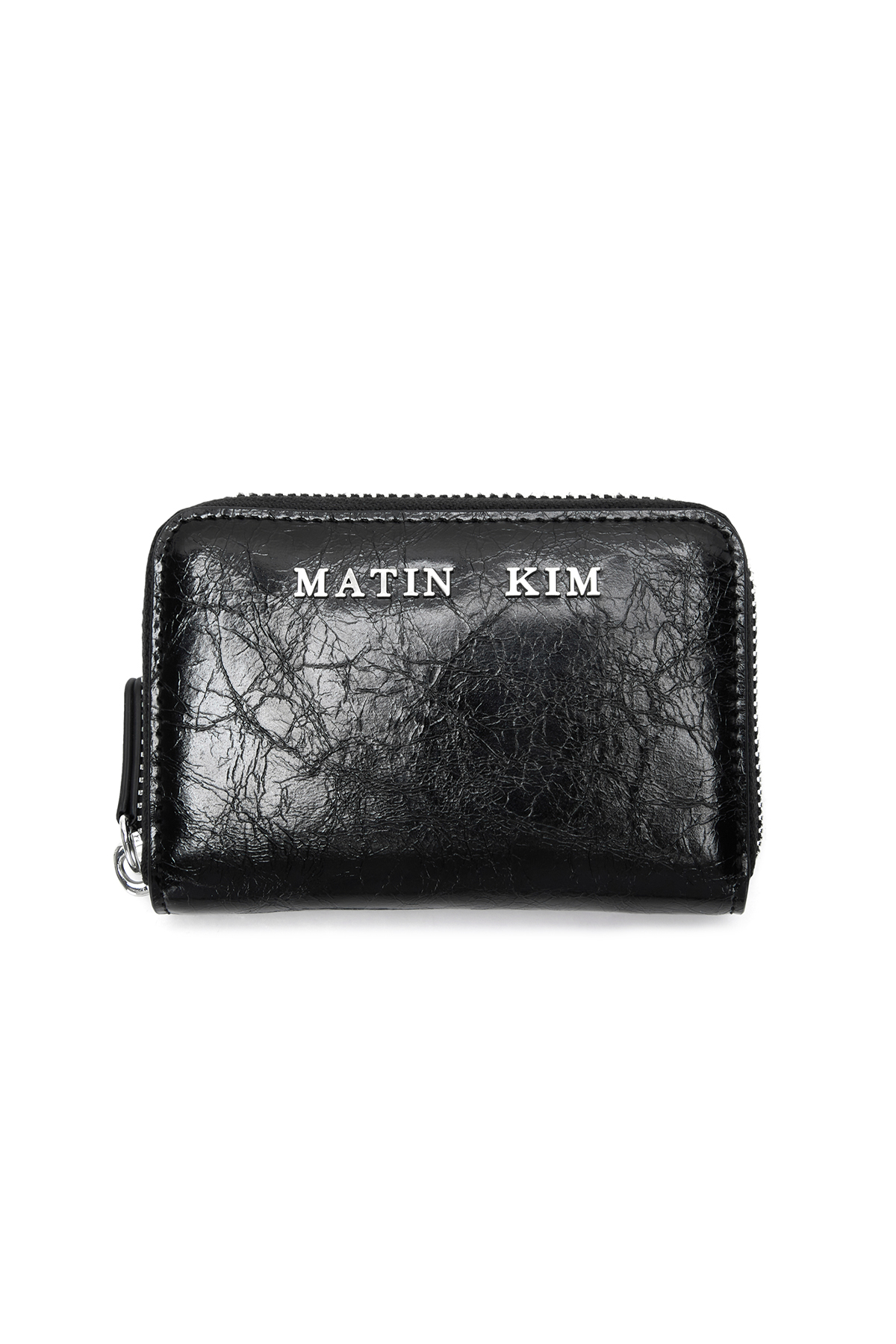 GLOSSY COMPACT WALLET IN BLACK