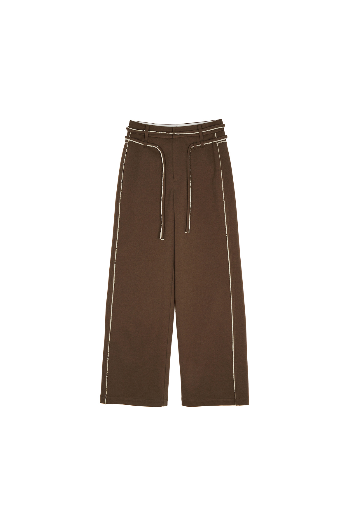 STRING CUT OFF TROUSER IN BROWN