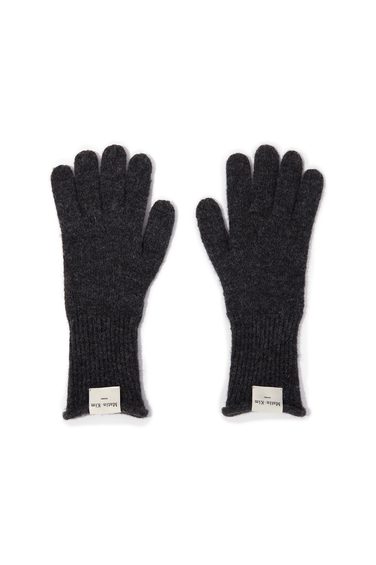 FINGER HOLE KNIT GLOVES IN CHARCOAL