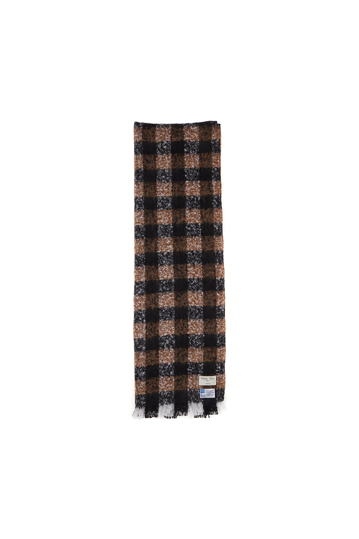 CLASSIC WOOL BLENDED CHECK MUFFLER IN BROWN