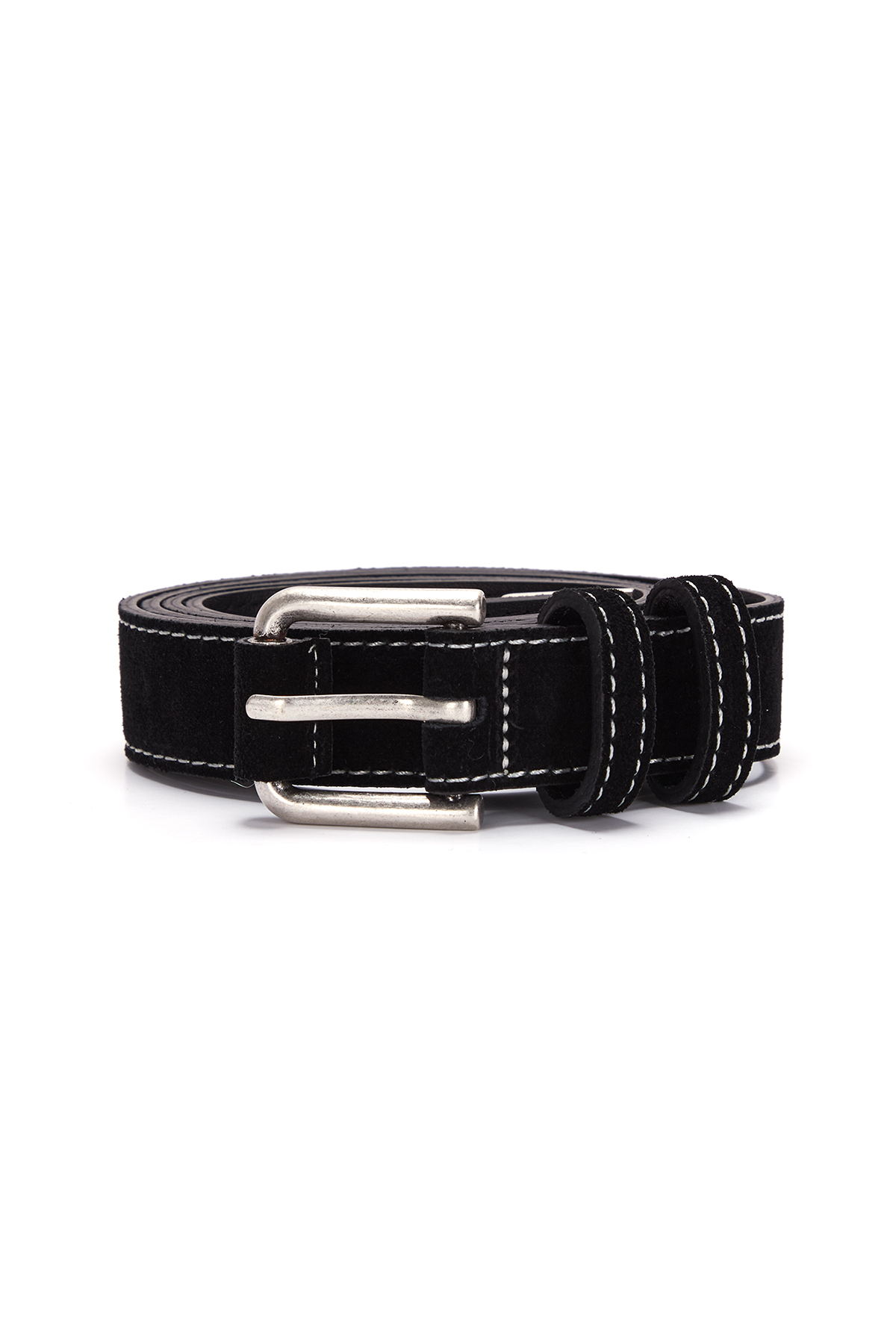 SUEDE LEATHER BELT IN BLACK