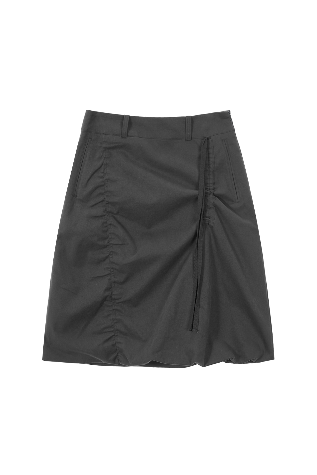 SHIRRING POINT PUFF SKIRT IN CHARCOAL