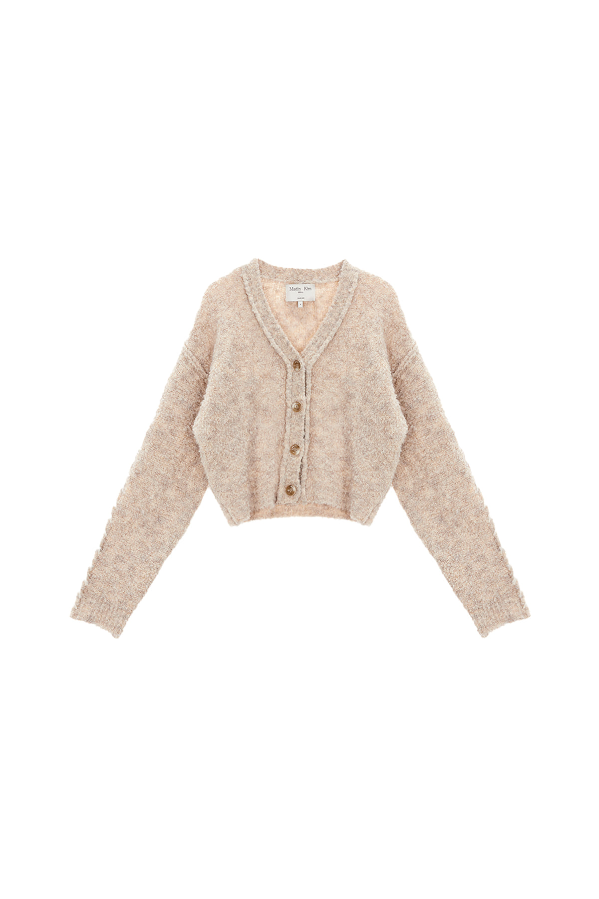 [EXCLUSIVE] SLEEVE STITCH CROP BOUCLE CARDIGAN IN BEIGE