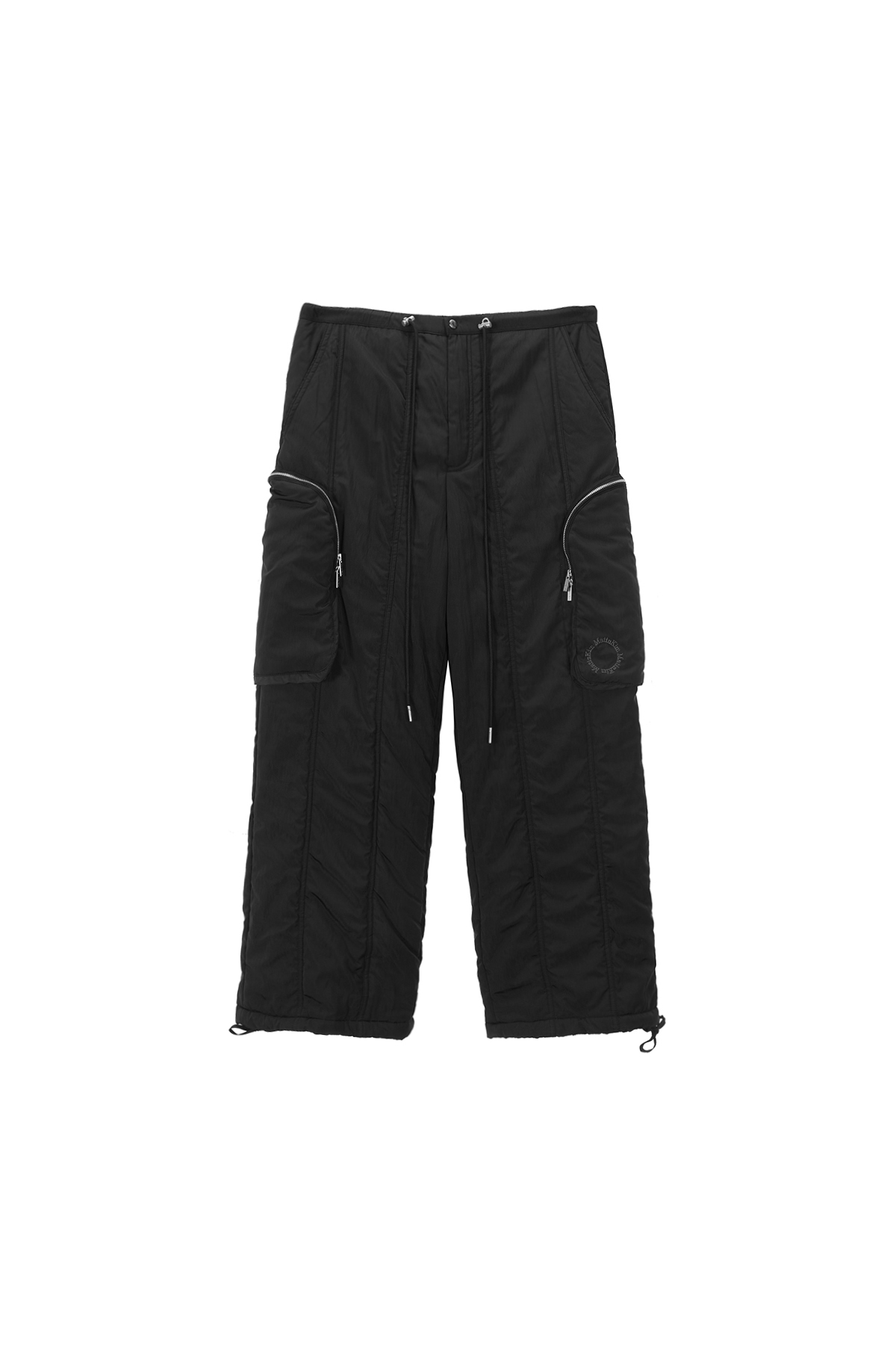 PADDED NYLON OUT POCKET PANTS IN BLACK