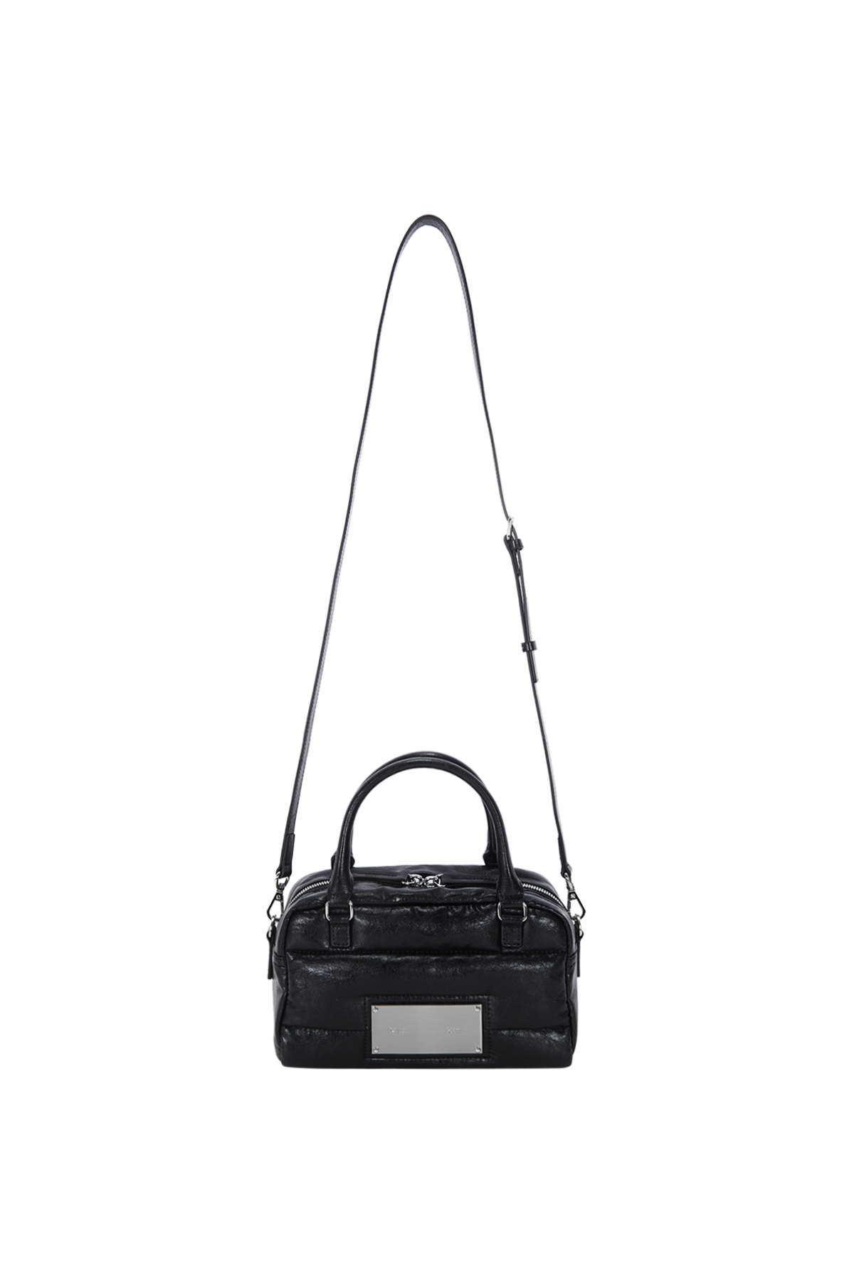 FAUX LEATHER BABY SPORTY TOTE BAG IN BLACK
