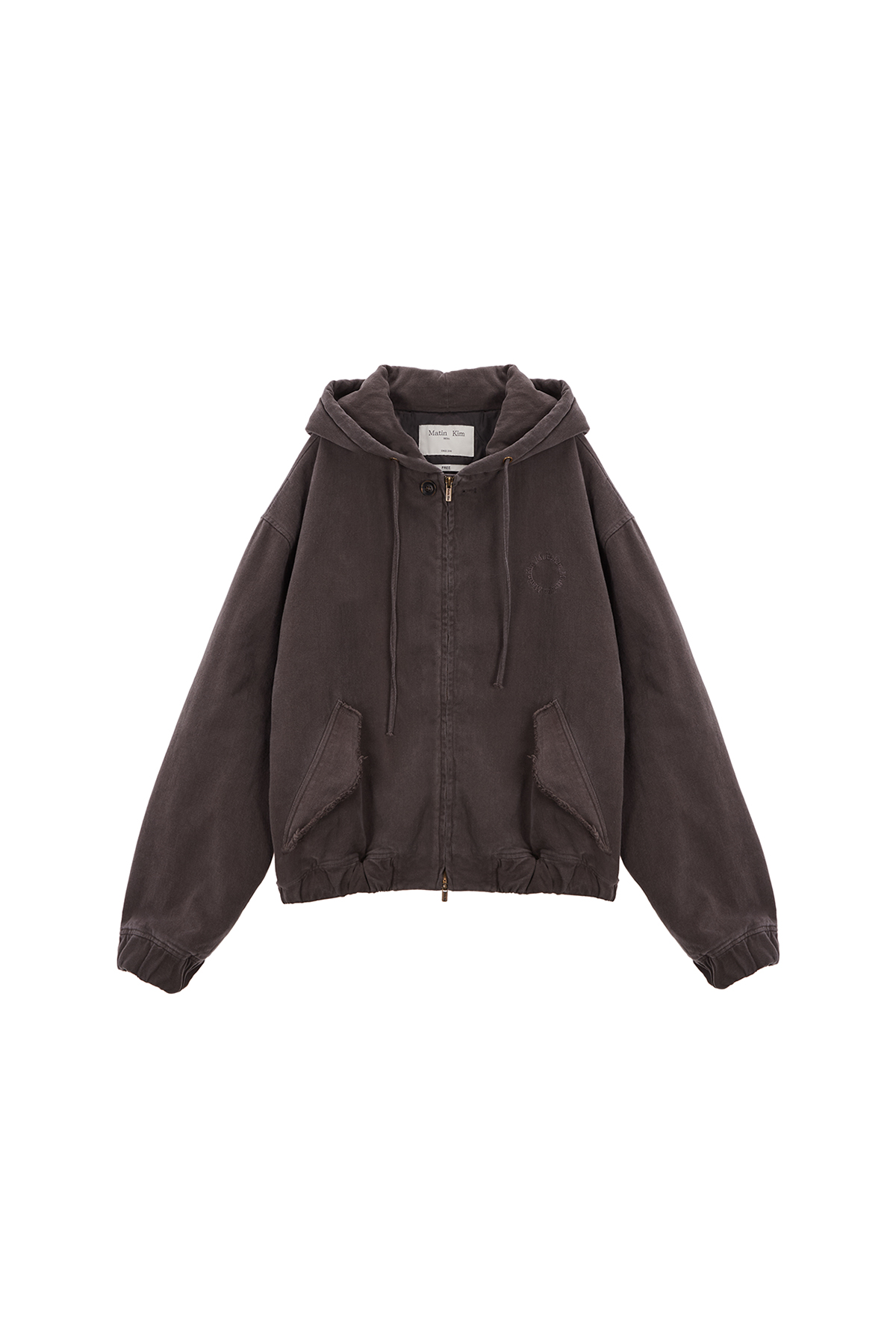 CATION WASHED HOODY ZIP UP JUMPER IN CHARCOAL