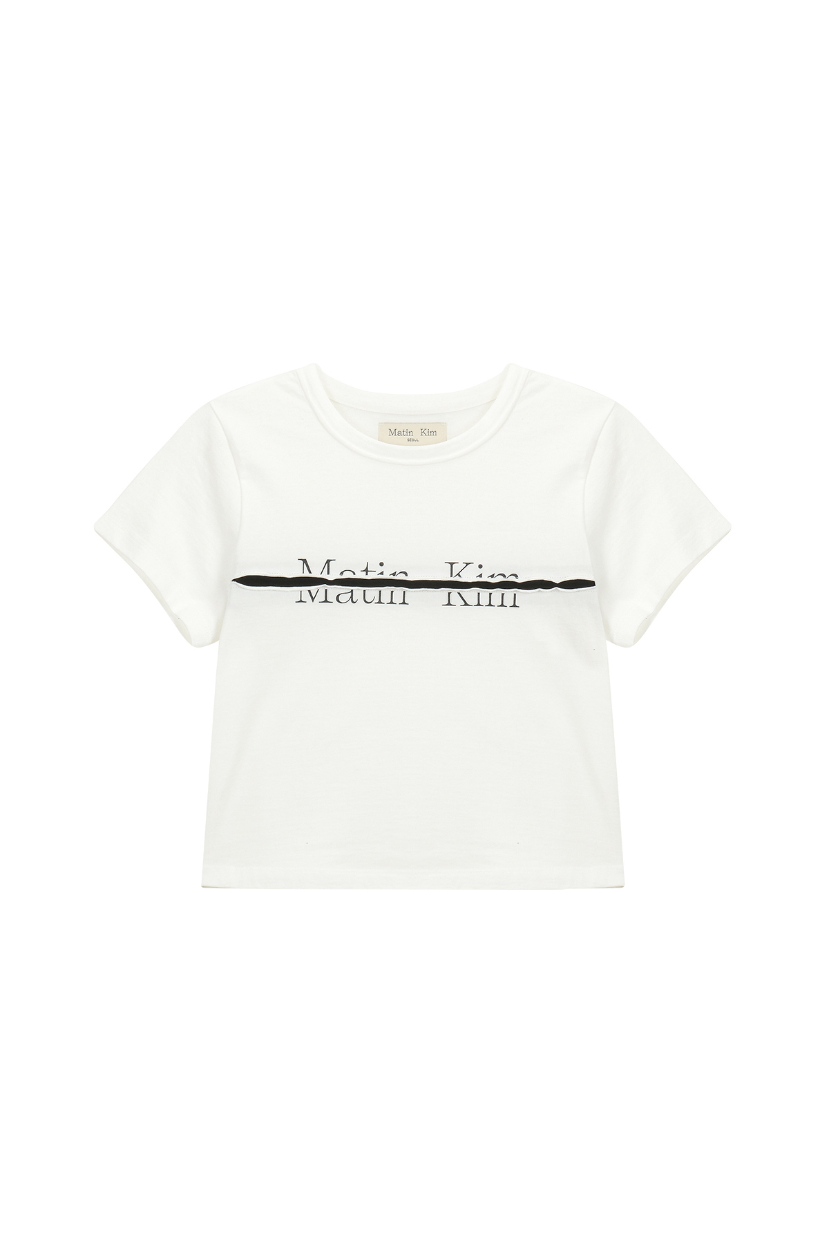 [EXCLUSIVE] LOGO CUTTED CROP TOP IN WHITE