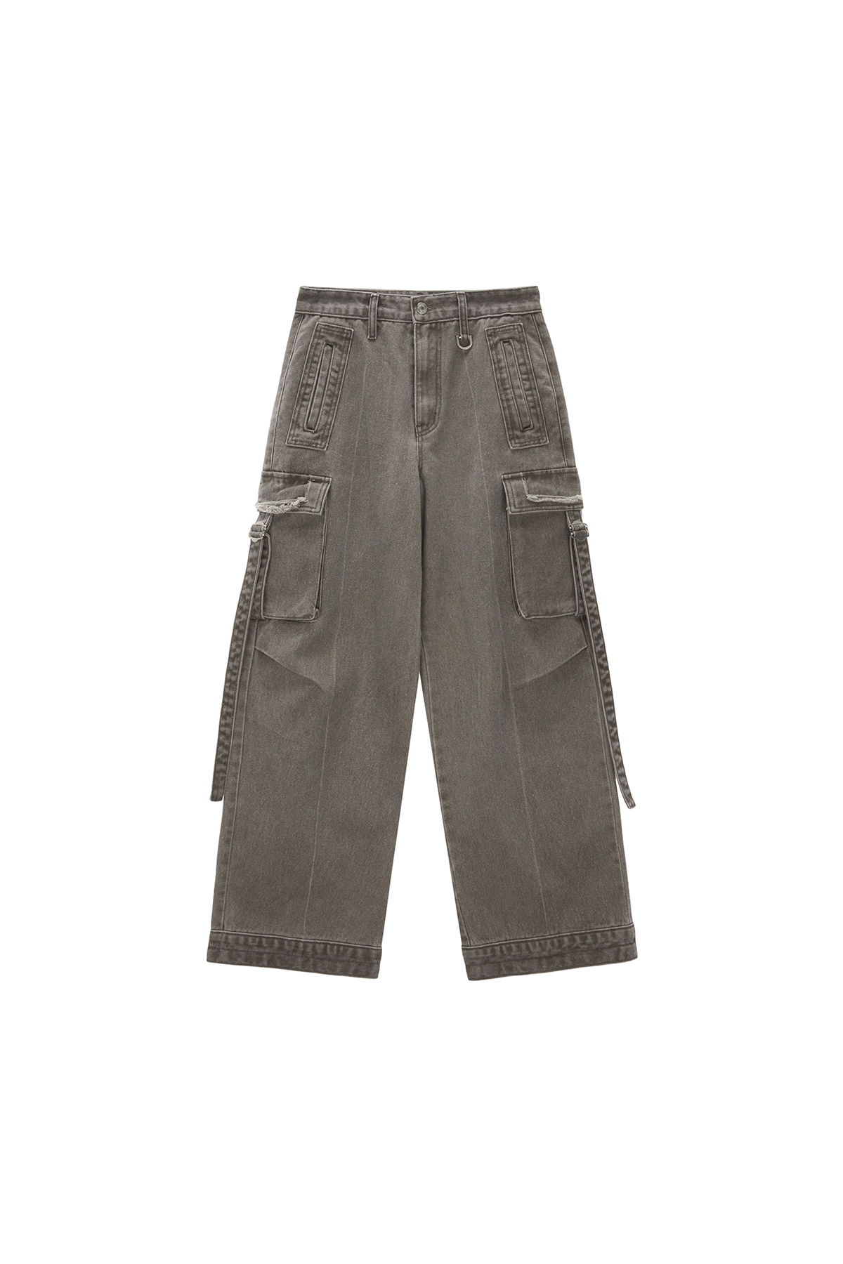 COLOR DYING CARGO PANTS IN GREY