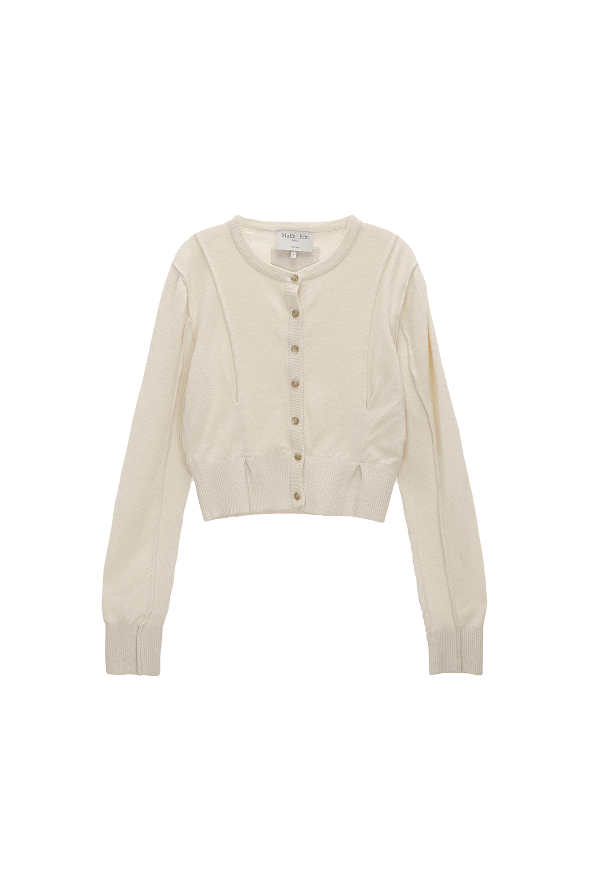 PINTUCK POINT KNIT CARDIGAN IN IVORY