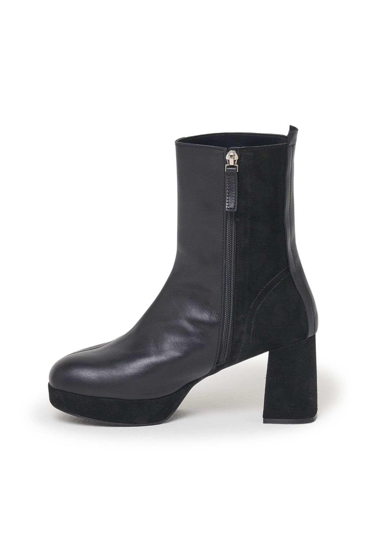 ROUND ANKLE BOOTS IN BLACK