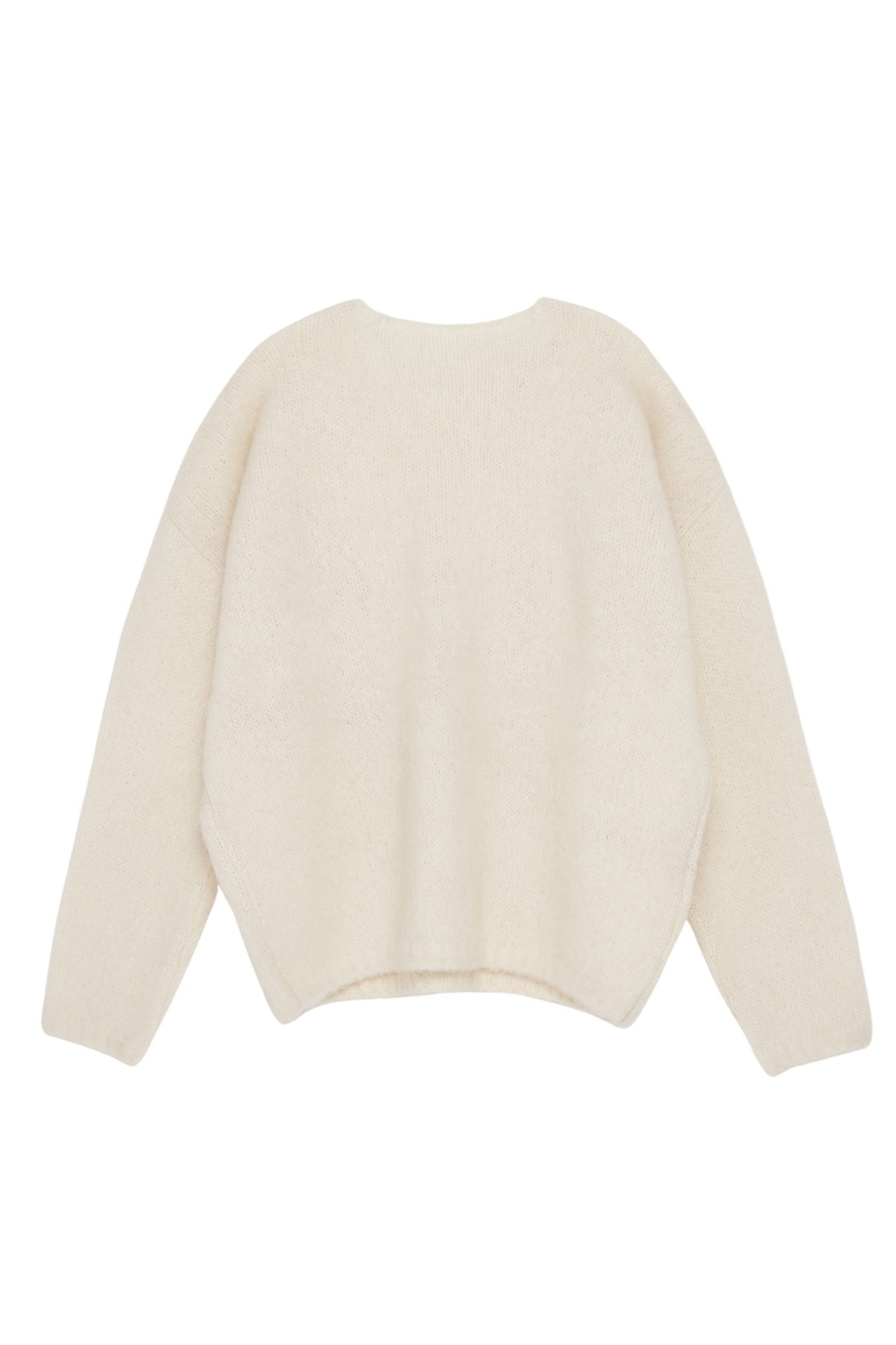 HAND STITCH OVERFIT KNIT PULLOVER IN IVORY