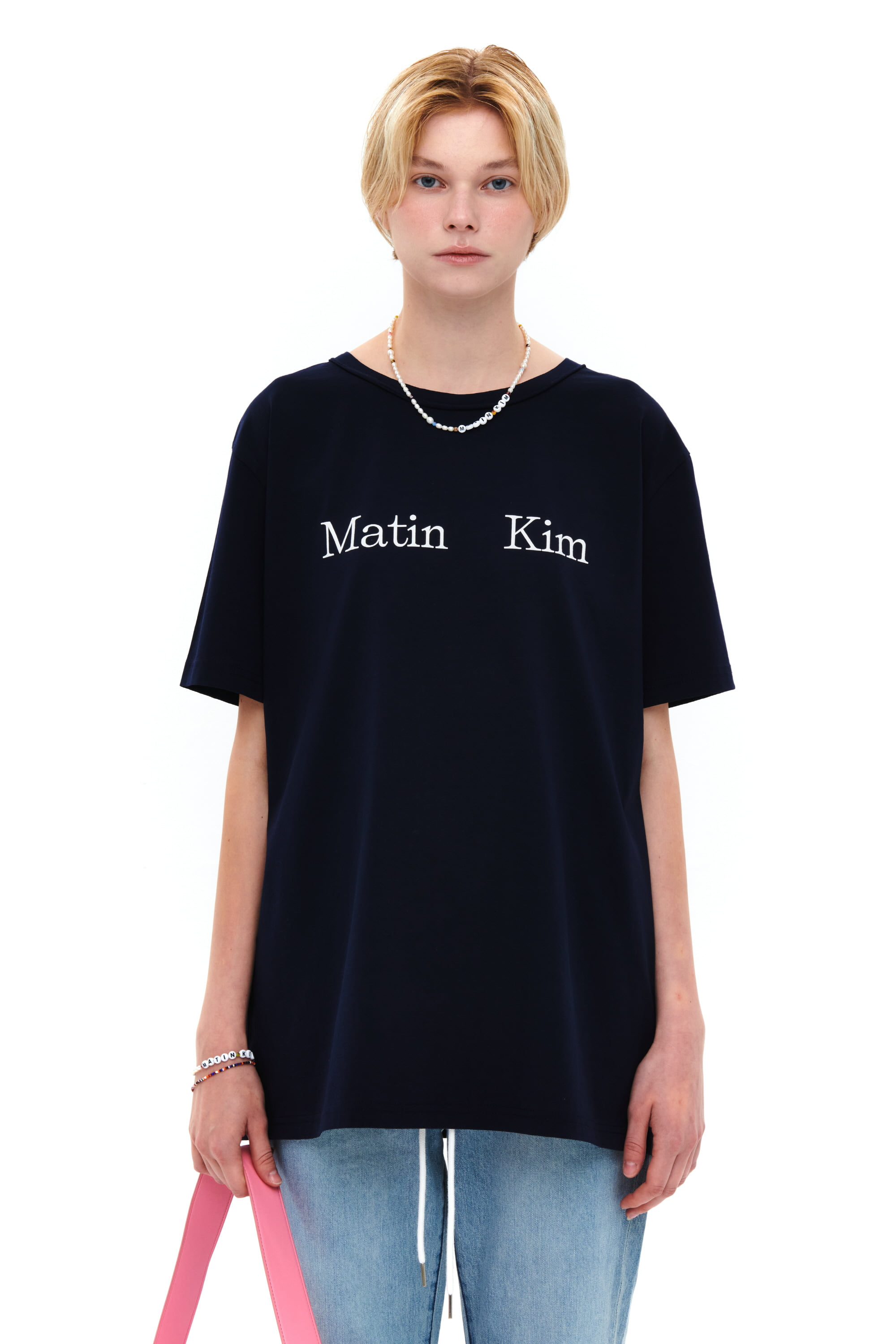 MATIN KIM LOGO T-SHIRT IN NAVY