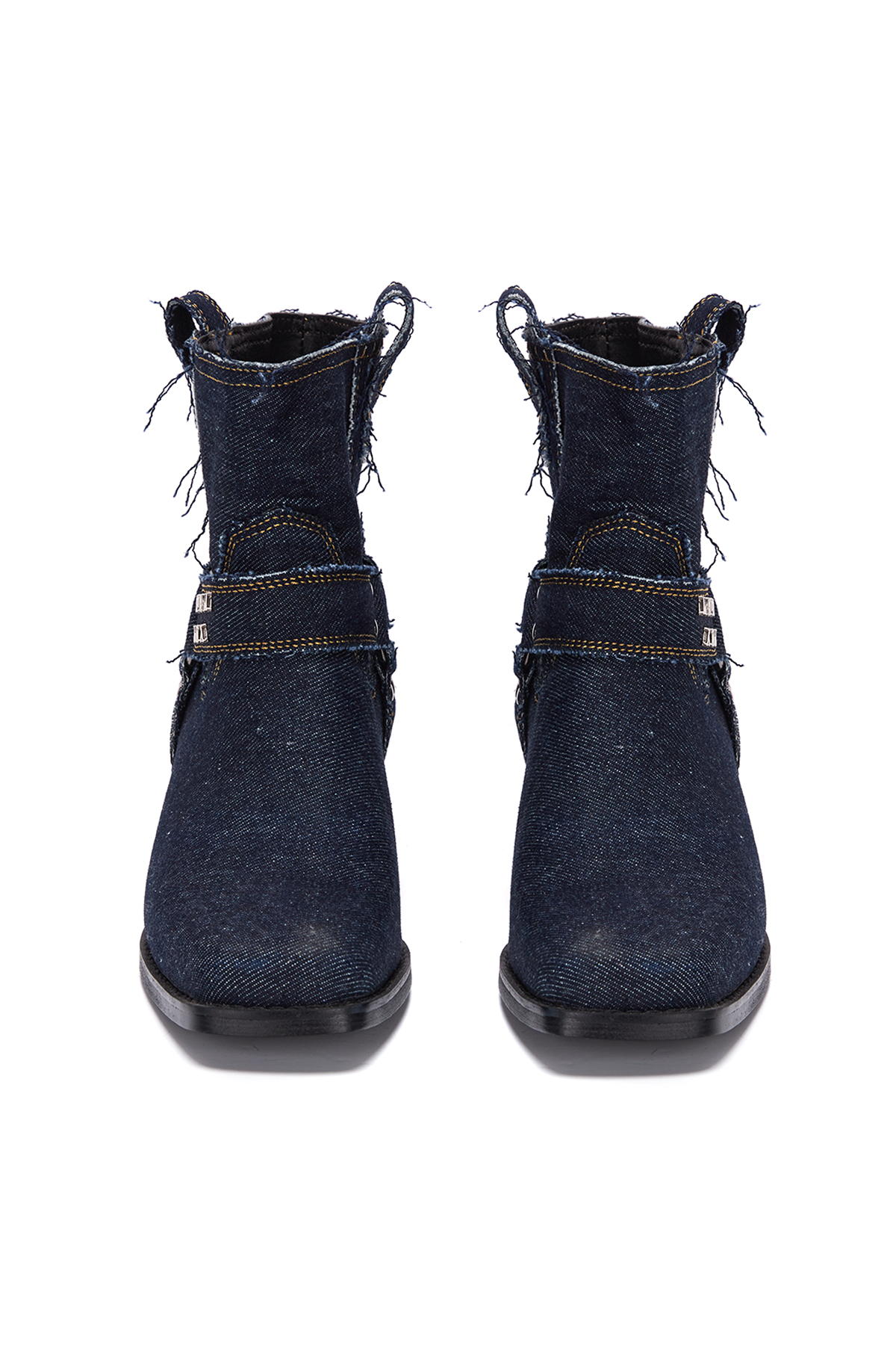 DENIM WESTERN ANKLE BOOTS IN BLUE
