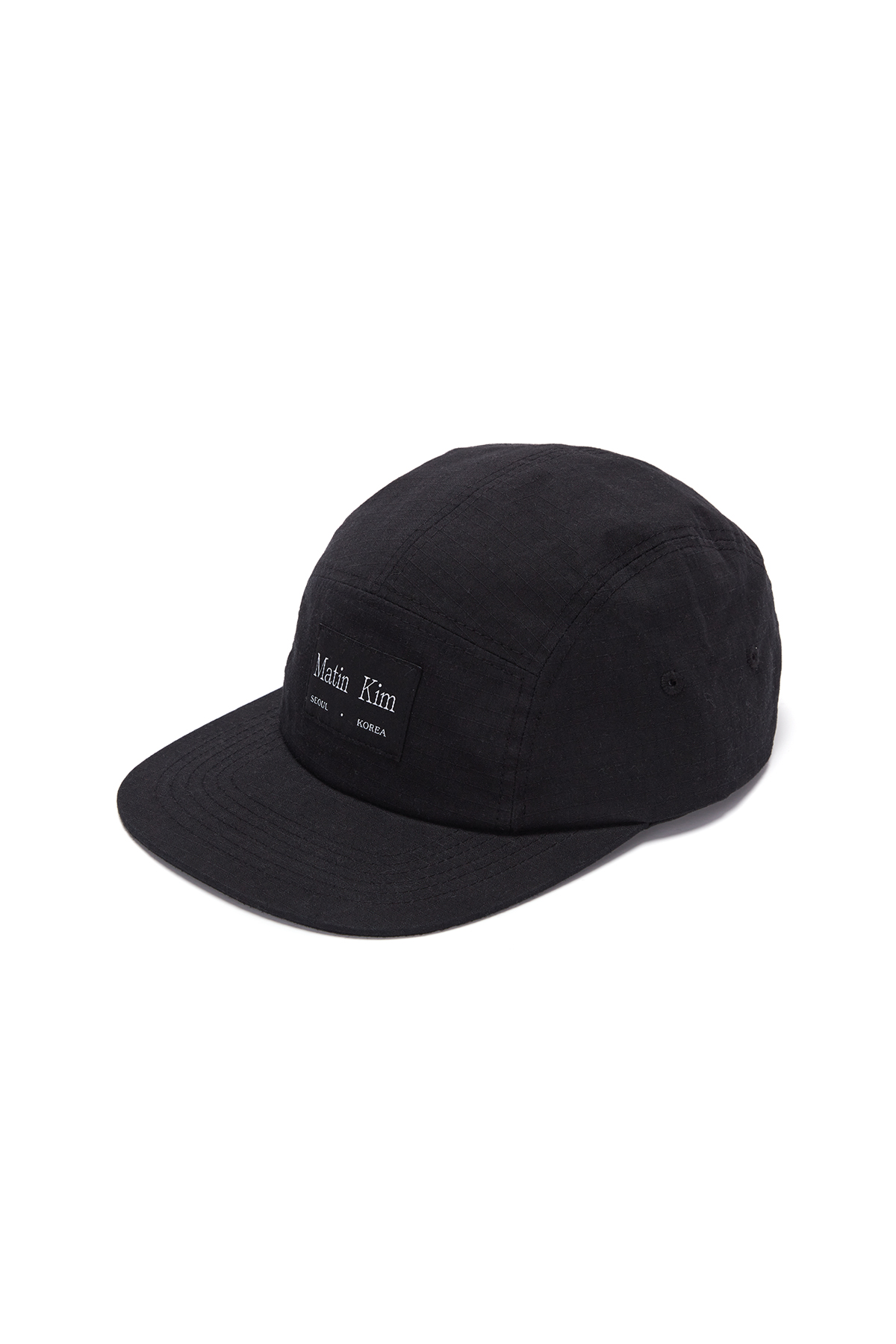 LOGO LABEL SOLID CAMP CAP IN BLACK