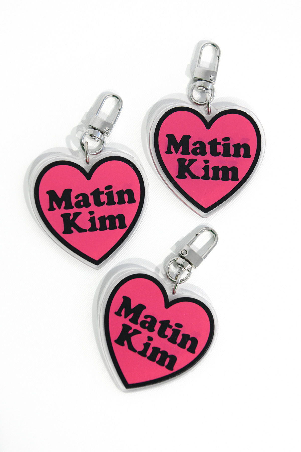 MATIN HEART KEY RING IN HOT PINK