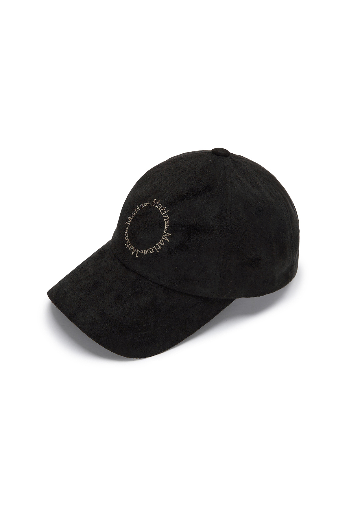 CIRCLE LOGO SUEDE BALL CAP IN BLACK
