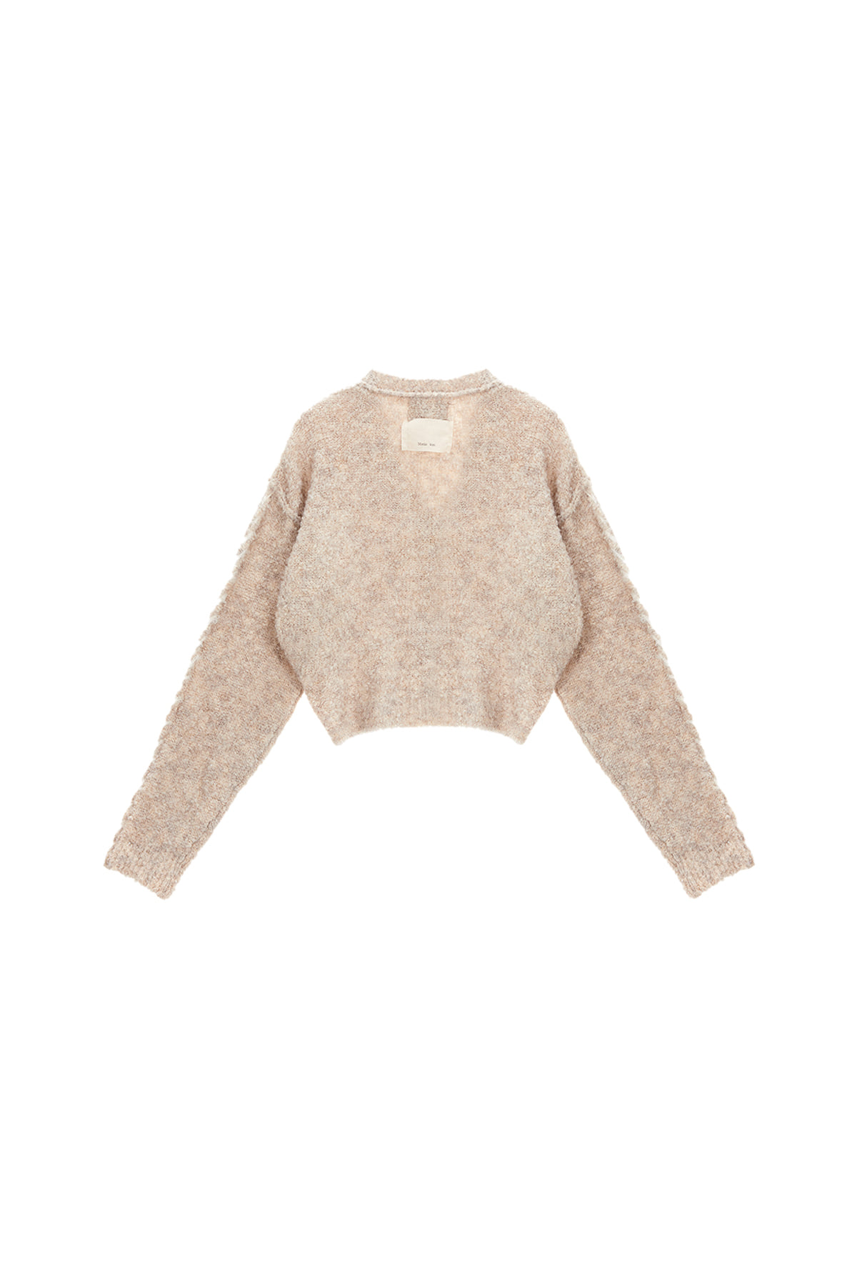 [EXCLUSIVE] SLEEVE STITCH CROP BOUCLE CARDIGAN IN BEIGE