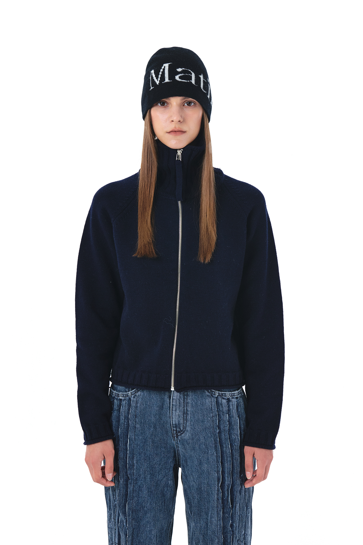 SPELL POINT KNIT ZIP UP IN NAVY