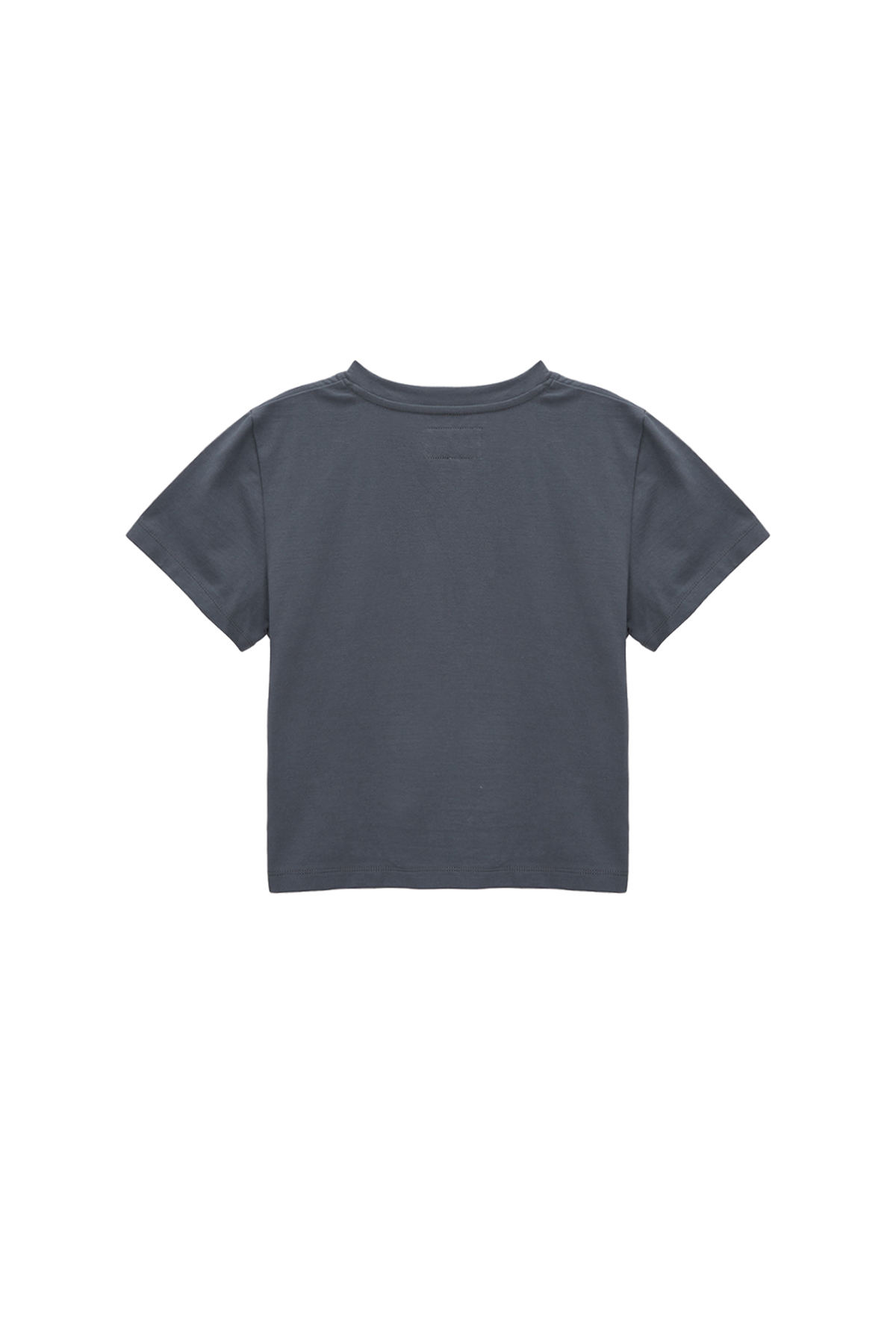 BLURRED LOGO CROP TOP IN CHARCOAL
